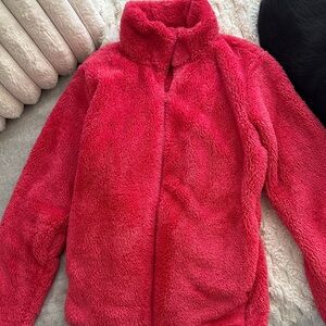 Uniqlo Vibrant Red Teddy Jacket